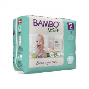Bambo Nature Fraldas Tamanho 2 S 3-6Kg 30 Un.