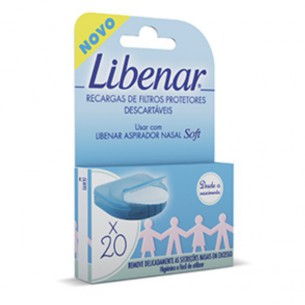 Libenar Soft Filtros Protectores para Aspirador Nasal 20 Unidades